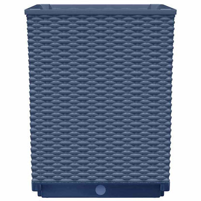 Large blue grey planters for indoor use with a textured woven design