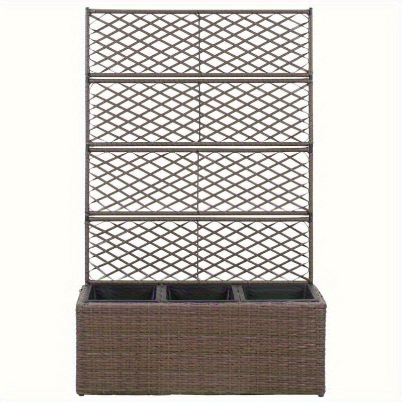 Nutshell poly rattan raised garden bed with trellis design for optimal plant growth