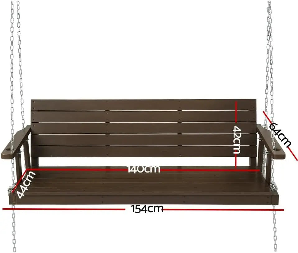 Nutshell Porch Swing Chair with Chain, sturdy wooden design for outdoor relaxation and comfort