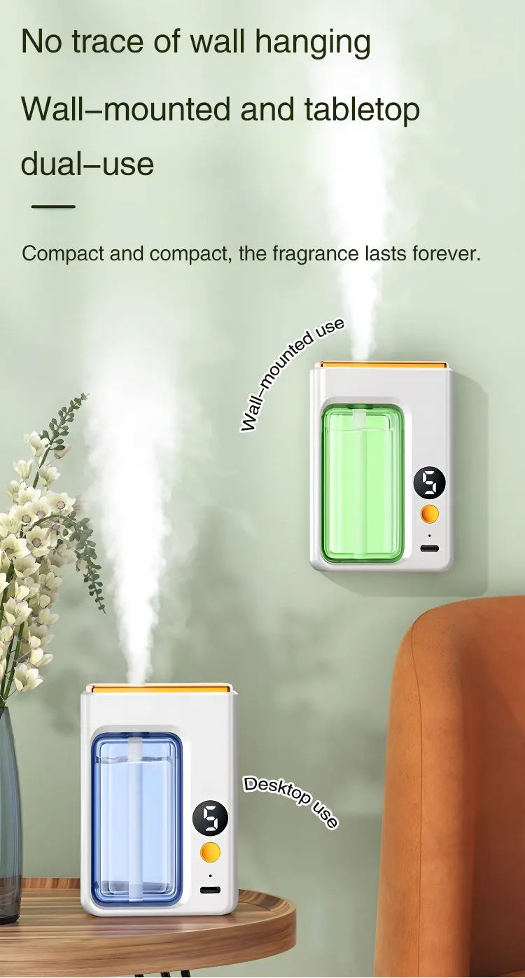 Nutshell portable diffuser with wall-mounted and tabletop dual-use for lasting home fragrance