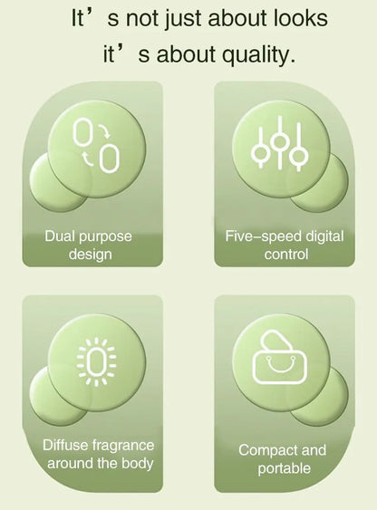 Nutshell portable diffuser features dual purpose design five-speed digital control fragrance diffusion compact and portable