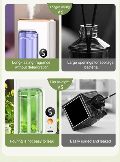 Nutshell portable diffuser with long-lasting fragrance and liquid-tight design preventing leaks
