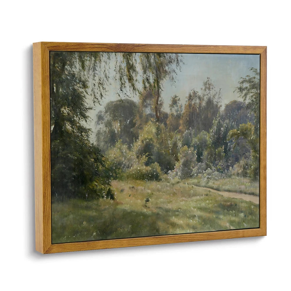 Nutshell prairie canvas wall art featuring a serene landscape with lush greenery