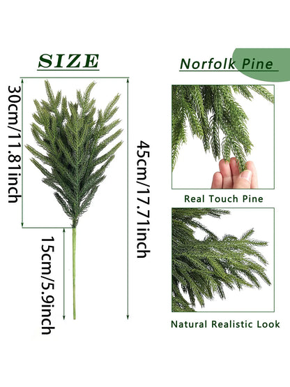 Real touch faux pine branches in Norfolk Pine style for a natural and realistic look