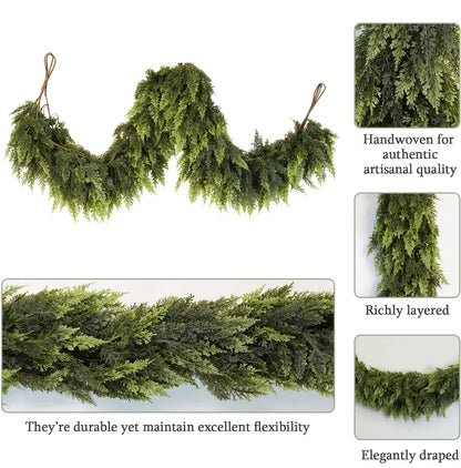 Realistic Christmas Garland made with durable materials for festive home decoration