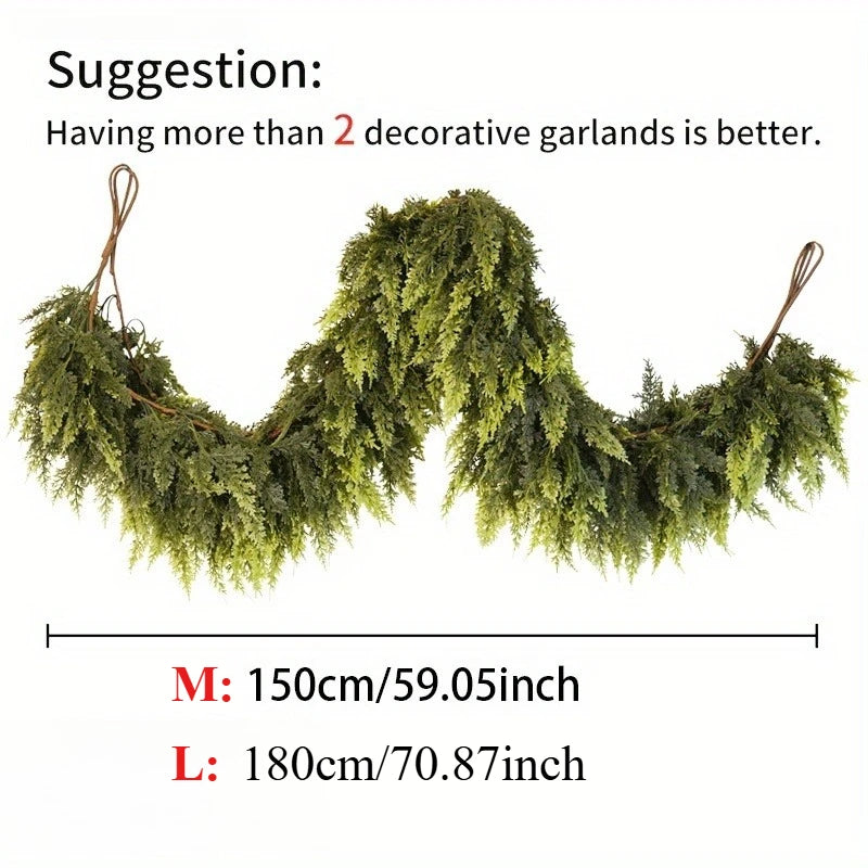 Realistic Christmas Garland in Green with Optional Lengths for Holiday Decor and Festive Arrangements