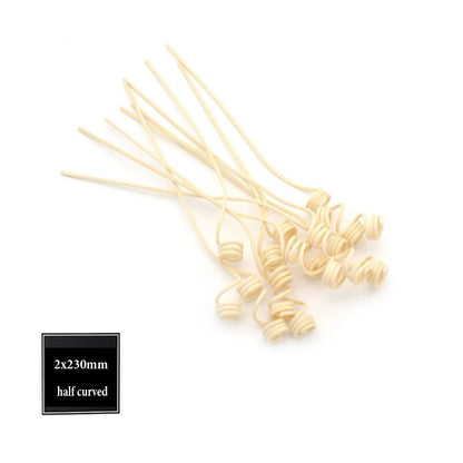 Nutshell reed diffuser replacement sticks with half curved design in natural wood color