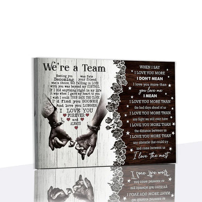 Nutshell retro love quotes wall art featuring romantic text and hand-holding design