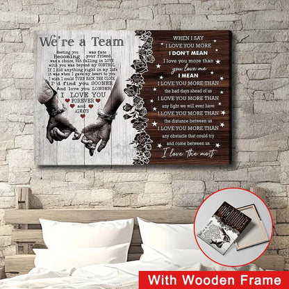 Nutshell retro love quotes wall art featuring hands and meaningful phrases framed for home decor