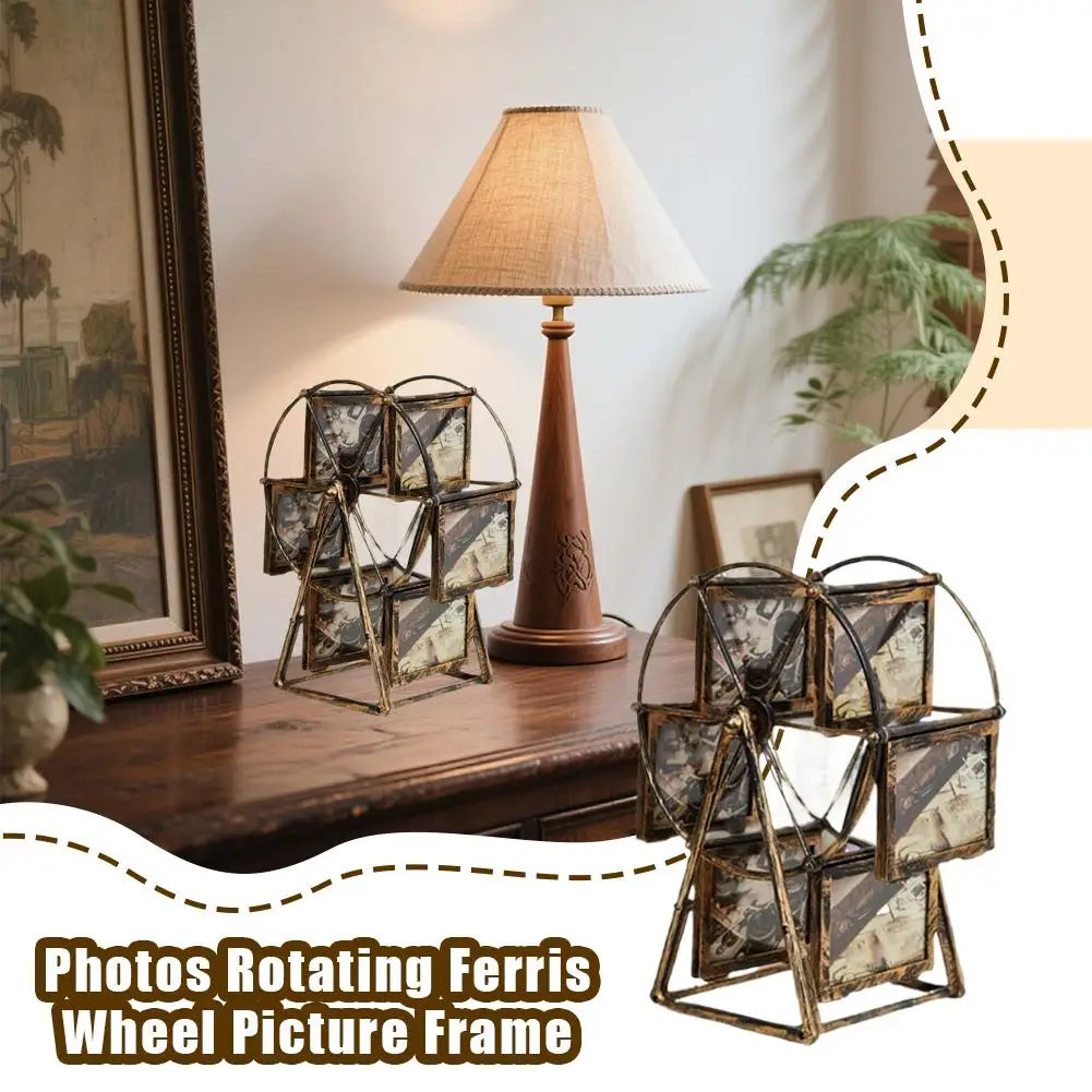Rotating Ferris Wheel photo frame displaying cherished memories in a stylish decor setting