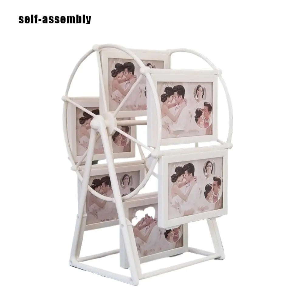 Rotating Ferris wheel photo frame in white, perfect for displaying cherished memories in a playful style