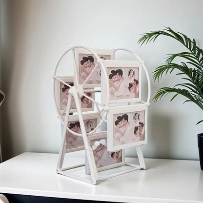 Stylish rotating Ferris wheel photo frame displaying cherished memories on a tabletop