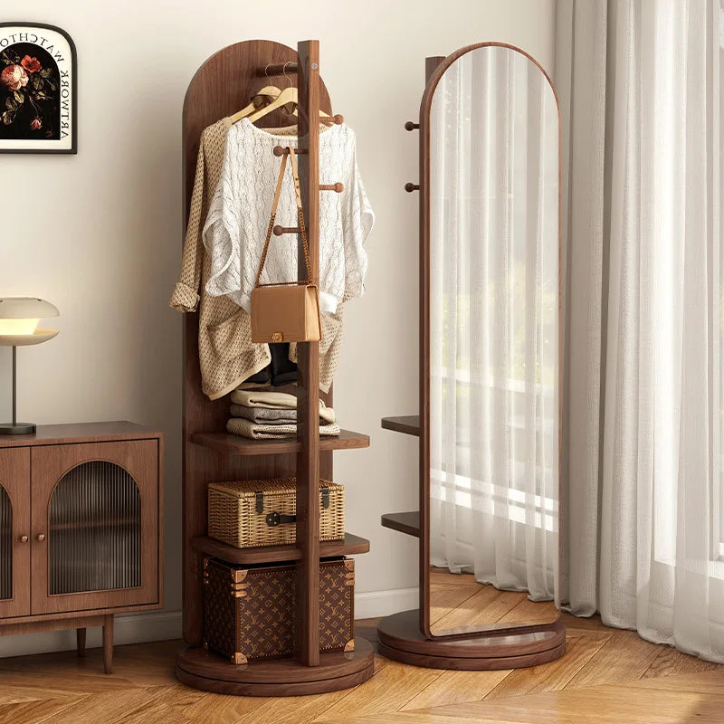 Nutshell Rotating Full Length Mirror with wooden stand and stylish design for home decor