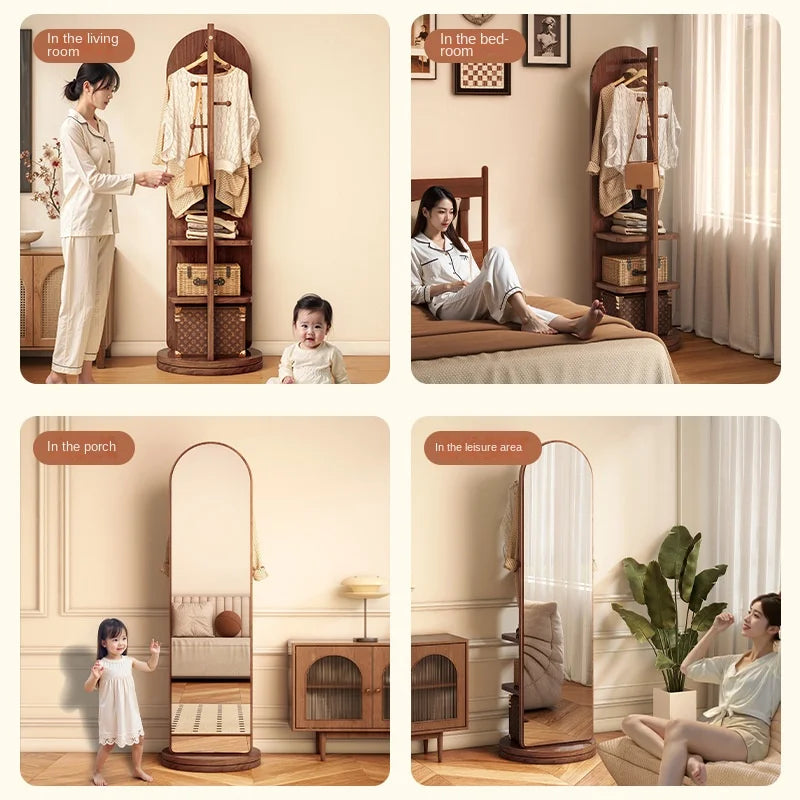 Nutshell Rotating Full Length Mirror in various home settings for versatile use and stylish decor