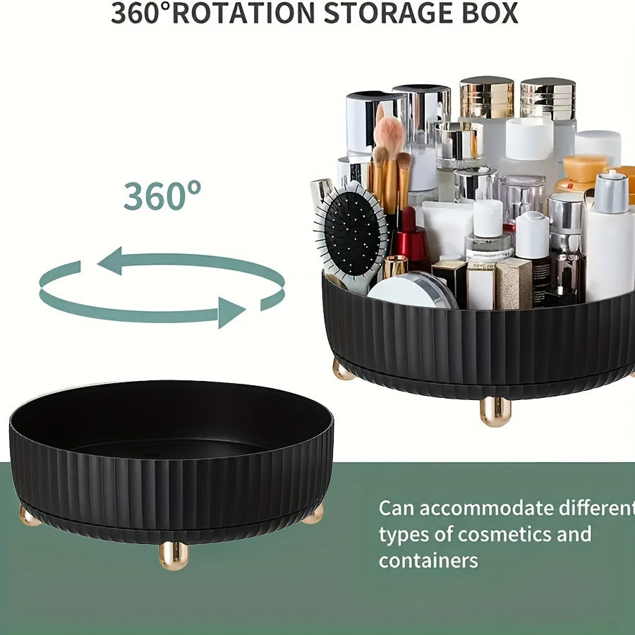 Rotating Makeup and Perfume Organizer with 360 degree rotation for easy access to cosmetics