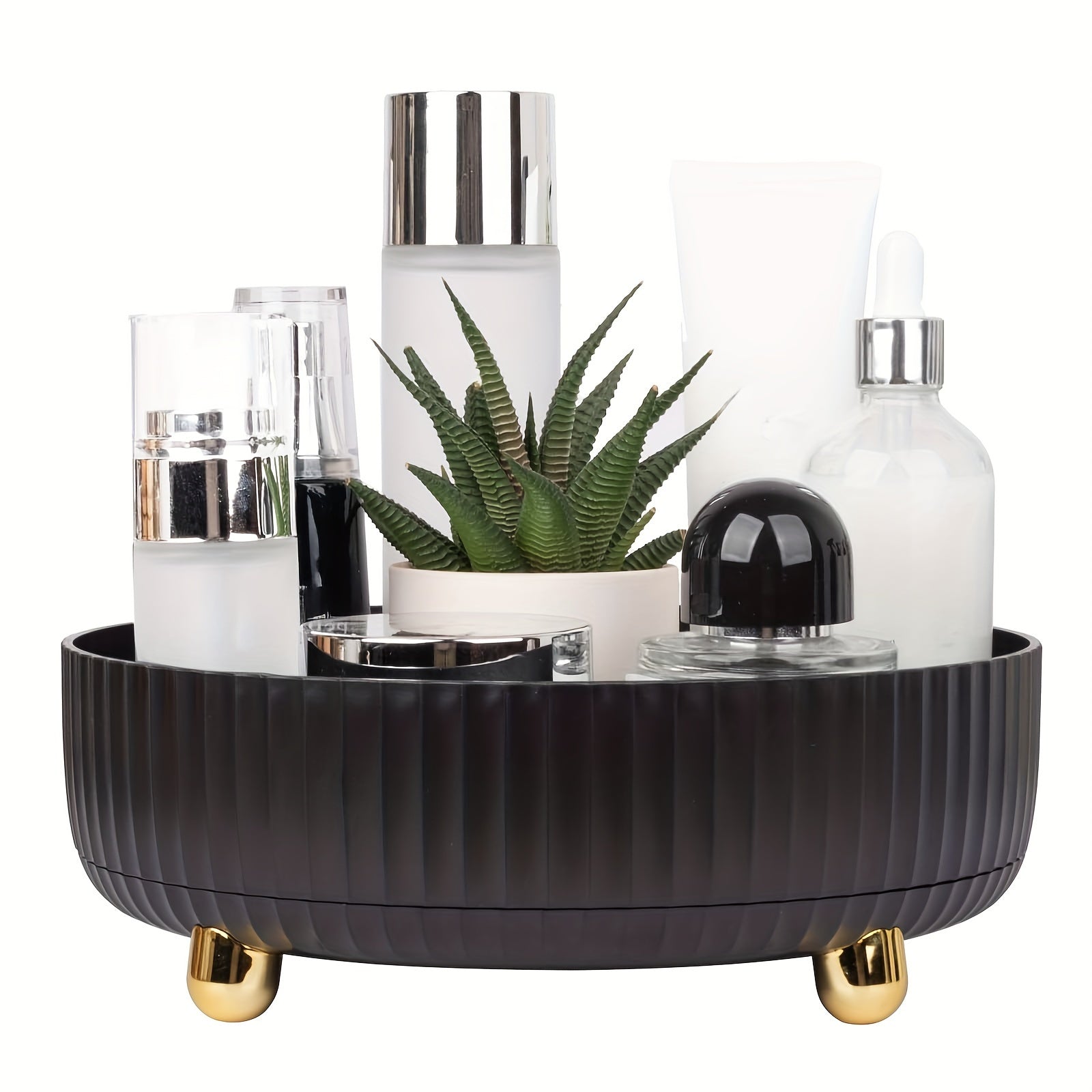 Rotating Makeup and Perfume Organizer with Stylish Design for Easy Access to Beauty Products