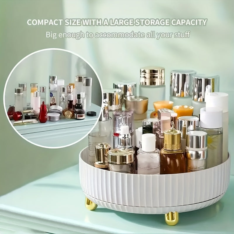 Nutshell Rotating Makeup and Perfume Organizer with large storage capacity for all your beauty products
