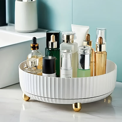 Nutshell Rotating Makeup and Perfume Organizer with multiple compartments for easy access