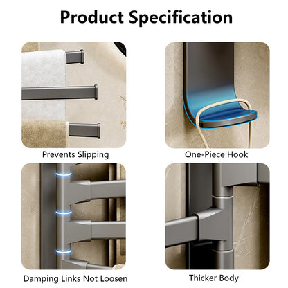 Nutshell rotatable bathroom towel rack featuring a thicker body and anti-slip design for secure towel hanging
