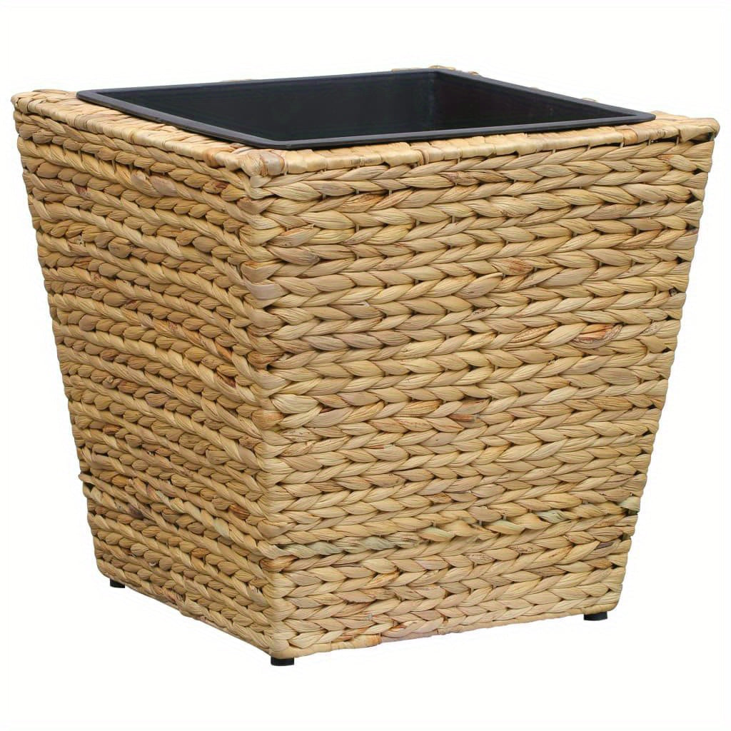 Nutshell rustic water hyacinth planters in a modern square shape for home decor and gardening