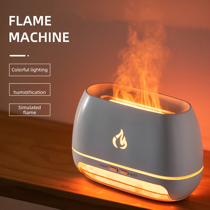 Nutshell salt stone flame diffuser with colorful lighting and simulated flame for ambiance
