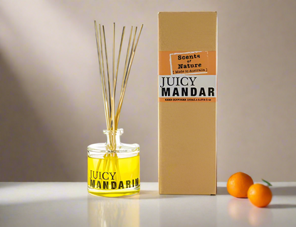 Nutshell Scents of Nature Reed Diffuser 150mL with Juicy Mandarin scent and natural reed sticks
