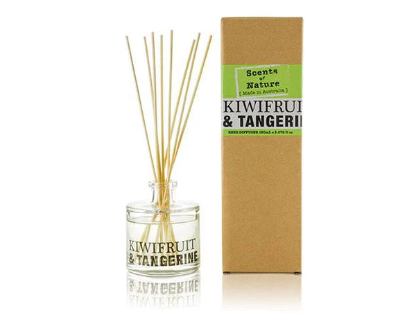 Nutshell Scents of Nature Reed Diffuser 150mL with Kiwifruit and Tangerine scent and natural reed sticks