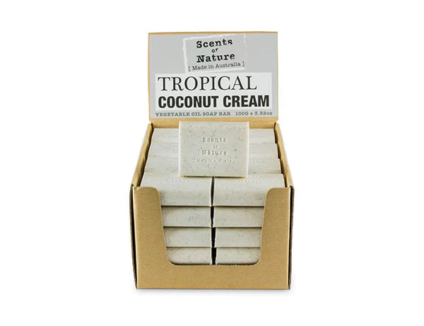 Nutshell Tilley Soap Bars Tropical Coconut Cream vegetable oil soap display box 100g natural exfoliating bar