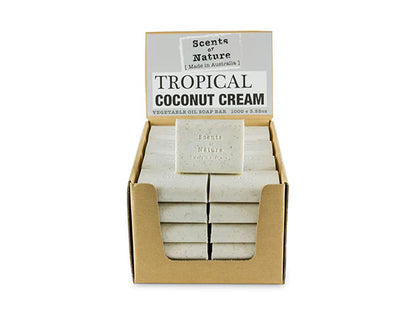 Nutshell Tilley Soap Bars Tropical Coconut Cream vegetable oil soap display box 100g natural exfoliating bar