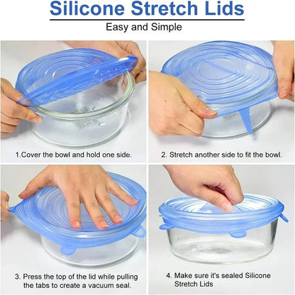 Steps to use Silicone Stretch Lid for sealing bowls easily and securely