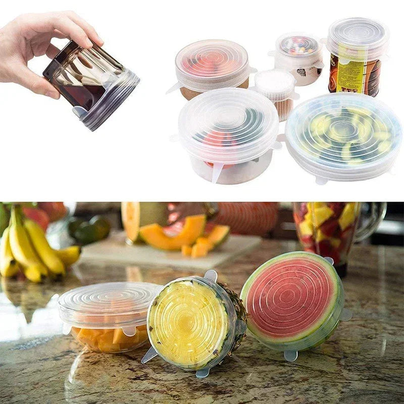 Nutshell Silicone Stretch Lid set in various sizes perfect for covering food containers and keeping items fresh