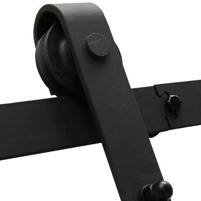 Nutshell black metal sliding barn door hardware roller and track for home decor