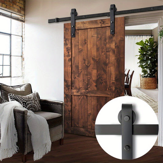 Nutshell sliding barn door hardware in matte black for rustic home decor and easy installation