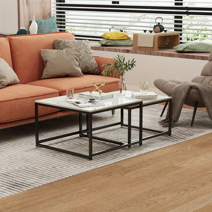 Square Nesting Coffee Table Set with Modern Design Perfect for Stylish Living Rooms