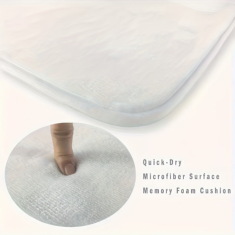 Thick sponge comfort laundry mat with quick-dry microfiber surface and memory foam cushion for enhanced comfort