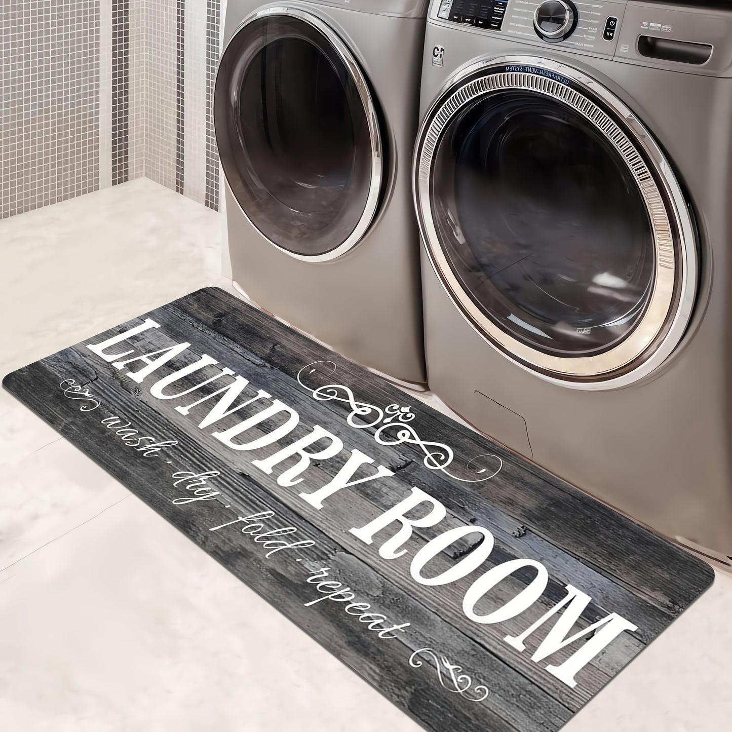 Thick sponge comfort laundry mat designed for stylish and comfortable use in laundry rooms