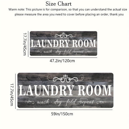 Nutshell thick sponge comfort laundry mat featuring a rustic design with text for laundry room decor