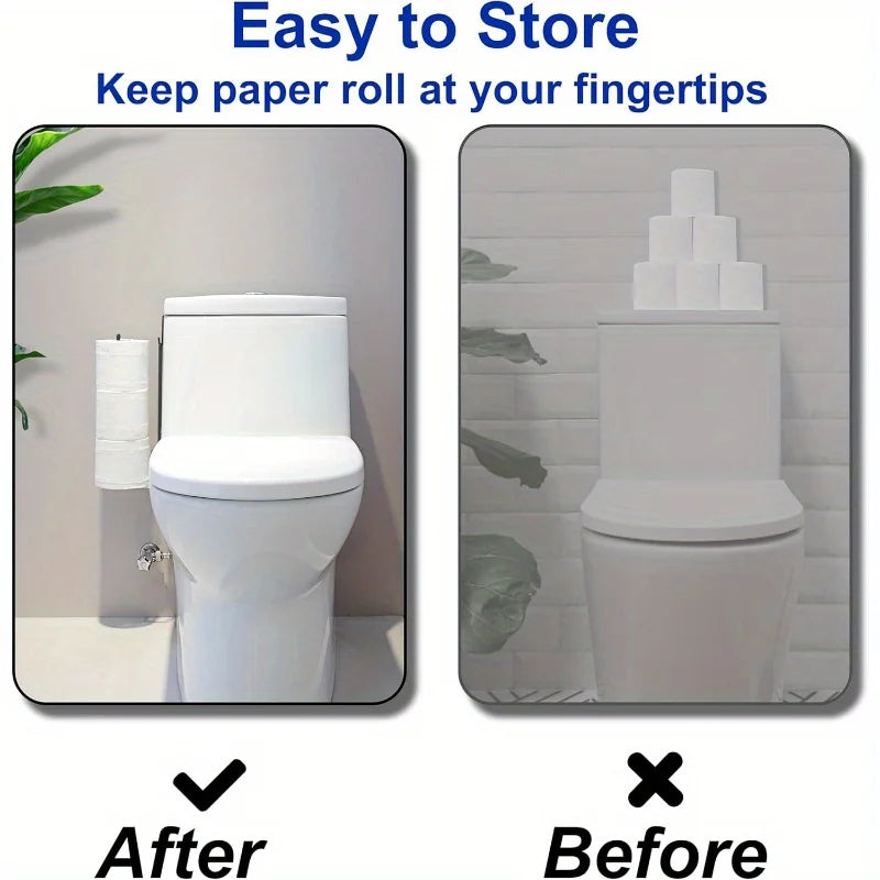 Nutshell Toilet Paper Holder mounted on the wall for easy access and storage near the toilet