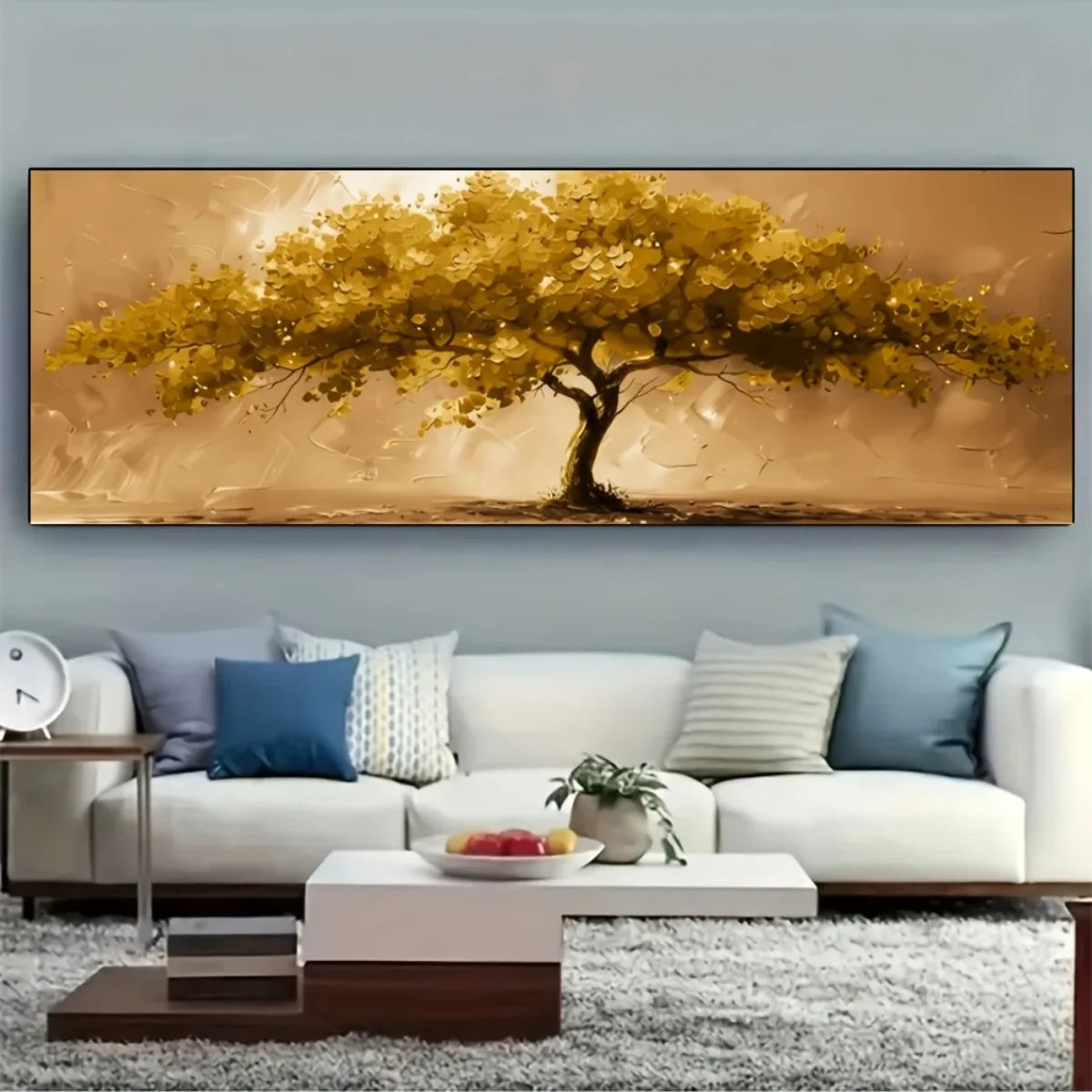 Stylish tree of life canvas wall art in warm tones perfect for modern home decor