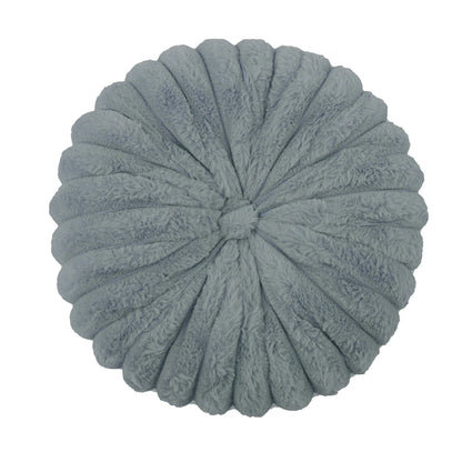 Nutshell soft gray round pumpkin pillow cushion with plush textured fabric