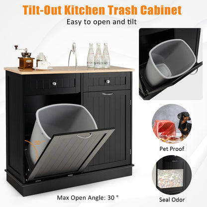 Nutshell black wooden tilt-out trash cabinet with a removable inner bin and easy tilt mechanism
