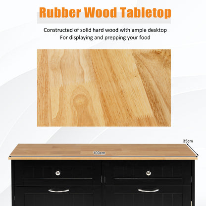 Nutshell tilt-out trash cabinet with rubber wood tabletop measuring 100cm by 35cm for food prep