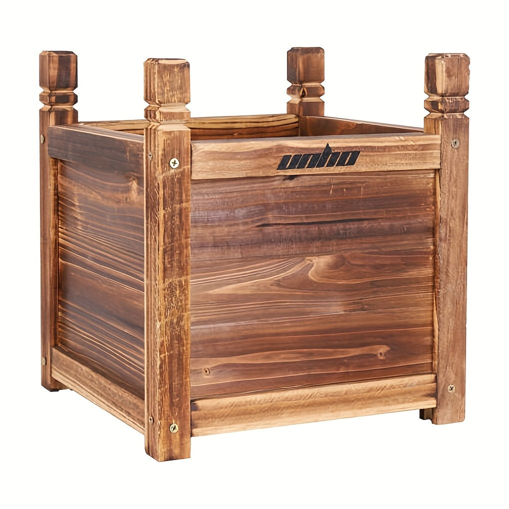 Nutshell Wooden Rectangular Planter Box Raised Garden with Sturdy Construction for Plants and Flowers