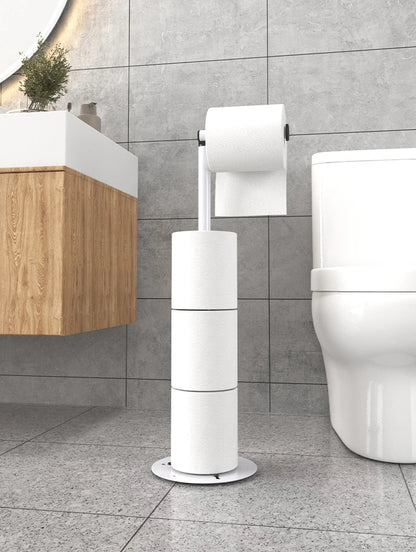 Modern vertical folding tissue holder in white with sleek design, perfect for any bathroom decor