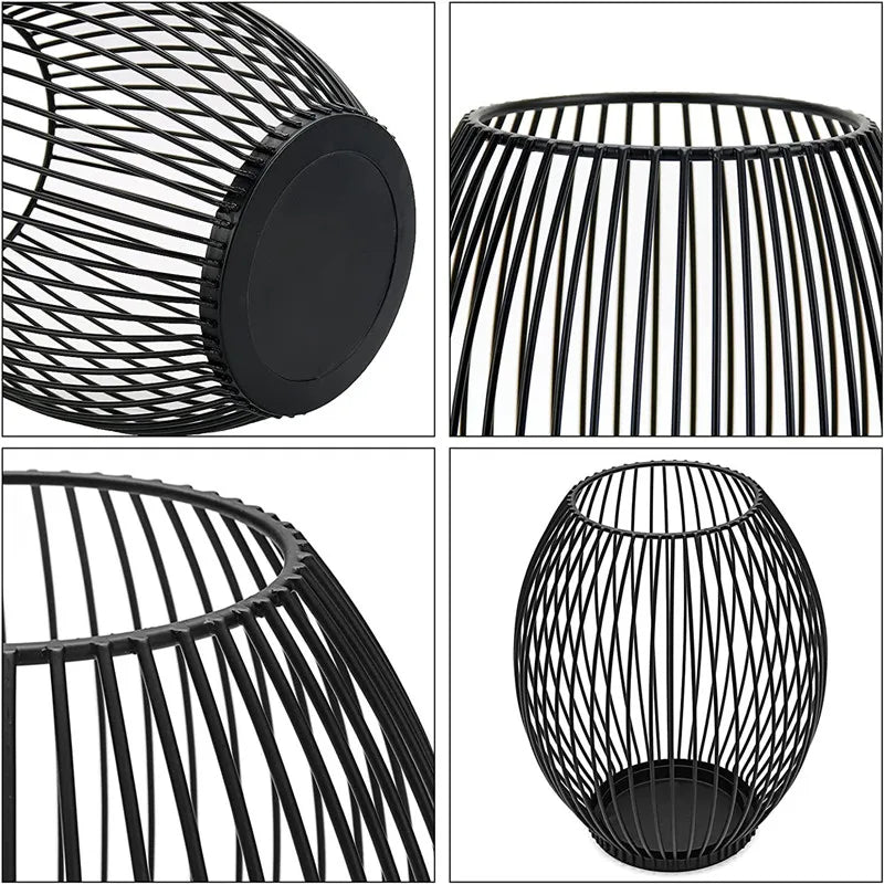 Nutshell vintage candle holder lanterns with a unique wire design for stylish home decor