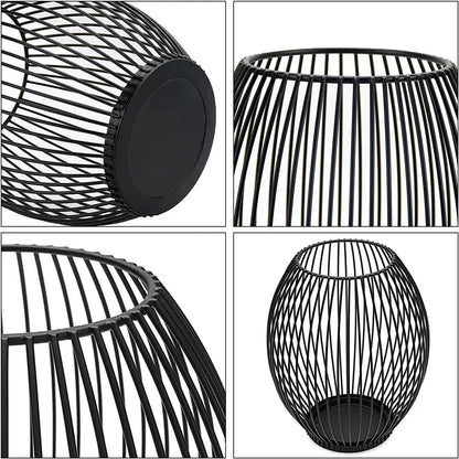 Nutshell vintage candle holder lanterns with a unique wire design for stylish home decor