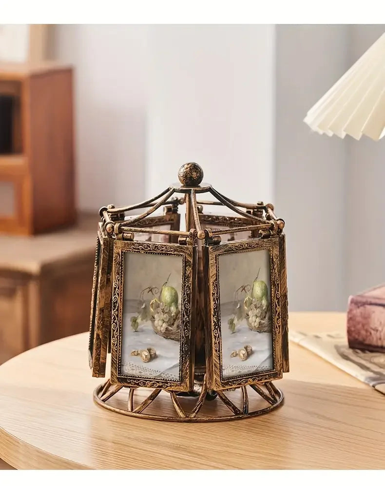 Vintage wedding picture frame with a decorative design, showcasing a highly translucent glass panel