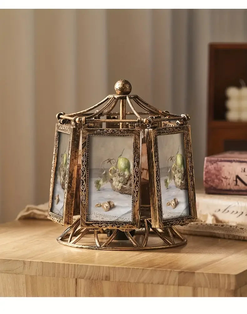 Vintage wedding picture frame with a rotating design for displaying cherished memories elegantly