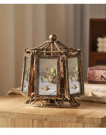 Vintage wedding picture frame with a rotating design for displaying cherished memories elegantly