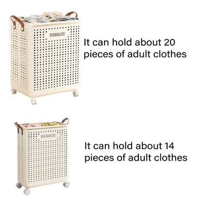 Nutshell large foldable laundry hamper with sturdy design and wheels for easy transport